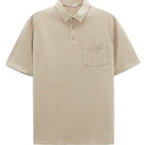 ZARA COMBINATION KNIT POLO STONE